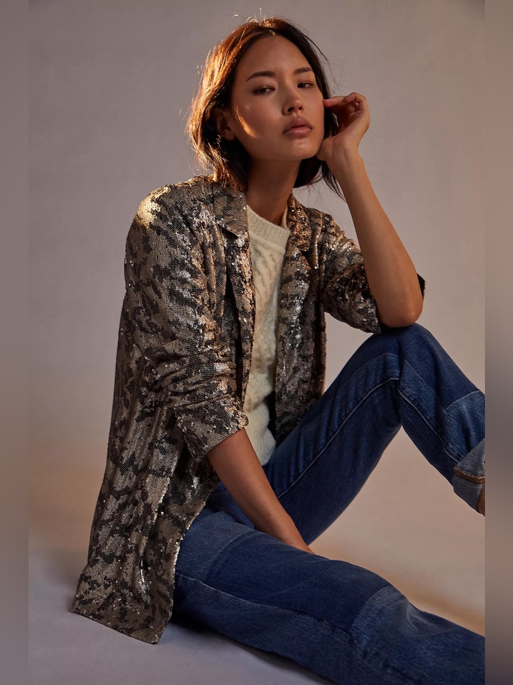 MAEVE x Anthropologie Jordyn Sequined Blazer